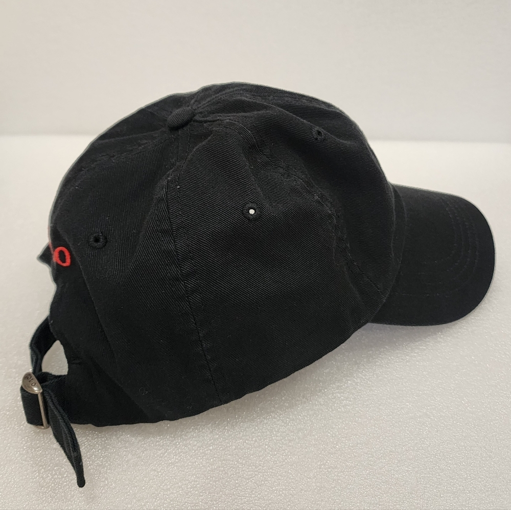 Ralph Lauren Polo Black Hat Baseball Cap Strapback  Red Pony One Size - Picture 3 of 8